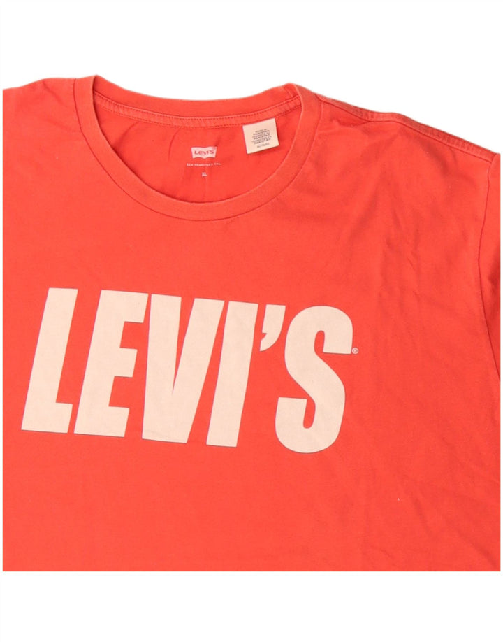 T-shirt grafica da uomo LEVI'S Top XL in cotone rosso