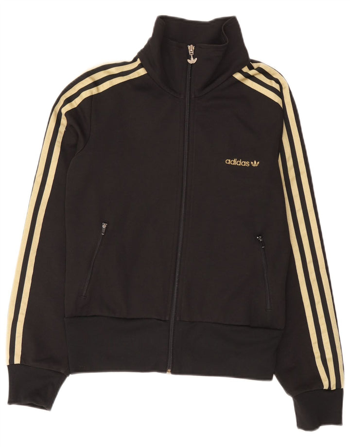 Giacca da ginnastica da donna Adidas UK 12 media cotone nero