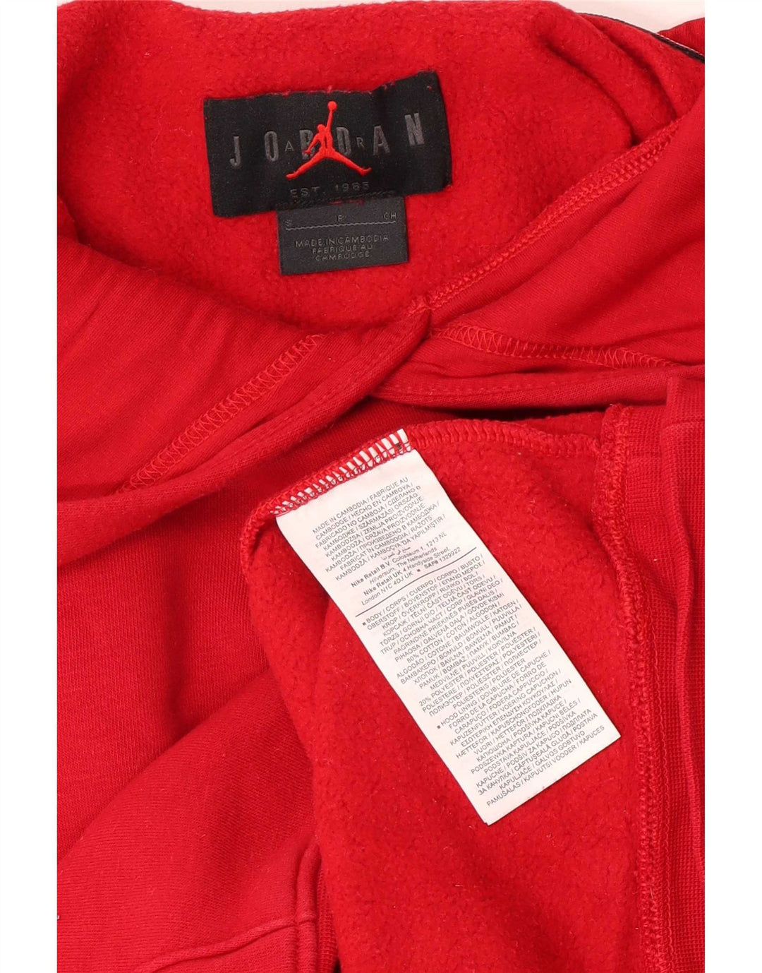 Felpa con cappuccio da uomo Jordan Small in cotone rosso