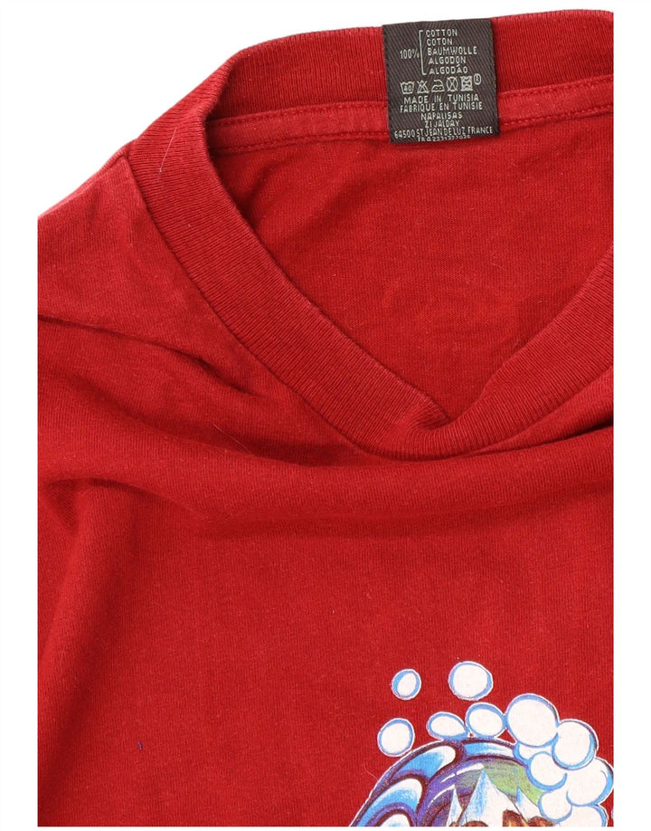 T-shirt grafica da uomo Quiksilver Top piccola in cotone rosso