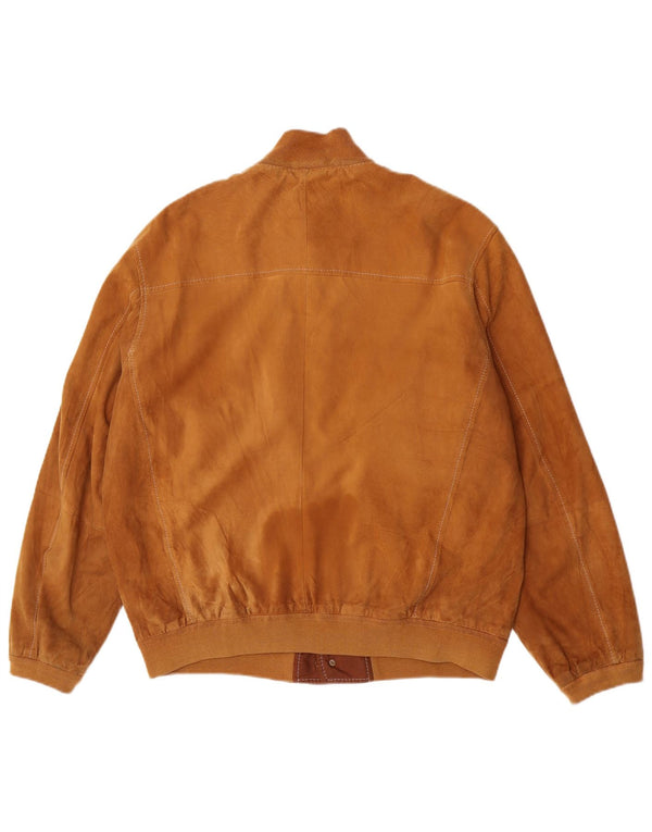 Giubbotto bomber in pelle scamosciata da uomo Gimo UK 40 grande in pelle beige