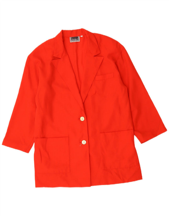 LUISA SPAGNOLI Giacca blazer oversize da donna a 2 bottoni UK 10 piccola rossa