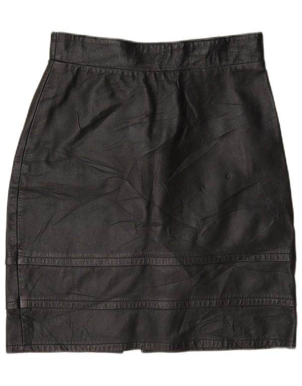 Gonna in pelle a vita alta da donna Essebi IT 46 Large W26 Nera