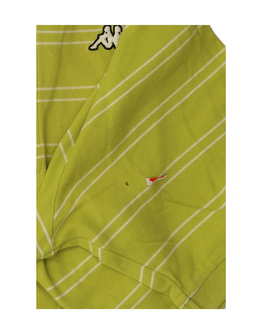 KAPPA Mens Polo Shirt Medium Green Striped Cotton Vintage Kappa and Second-Hand Kappa from Messina Hembry 