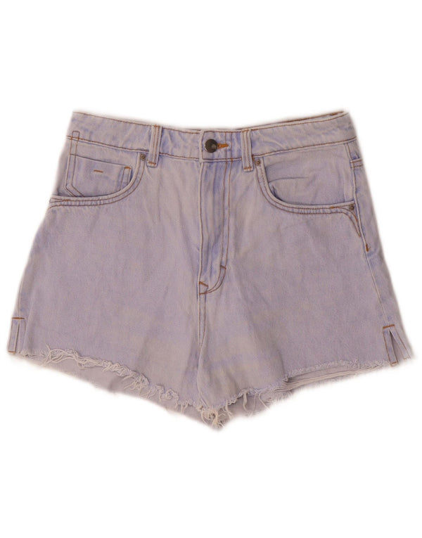 Zara Womens High Waist Denim Shorts EU 36 XS W26 Blue Cotton