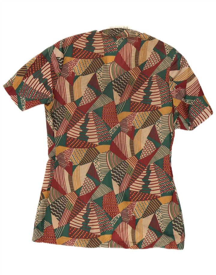 Camicetta camicia vintage da donna IT 42 media multicolore geometrica