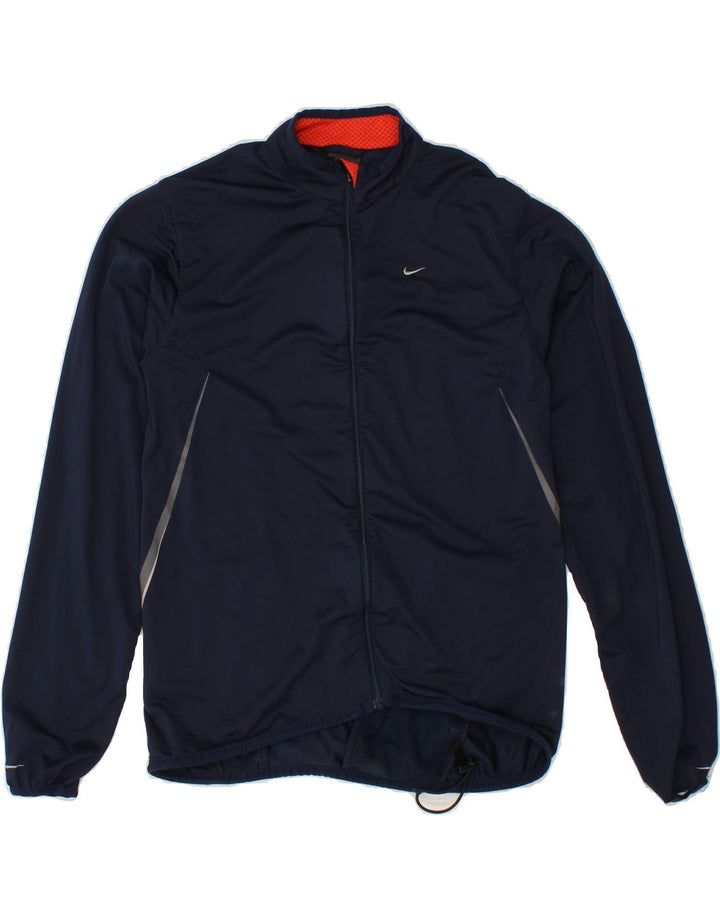 NIKE Womens Tracksuit Top Jacket UK 10/12 Medium Navy Blue Colourblock Vintage Nike and Second-Hand Nike from Messina Hembry 