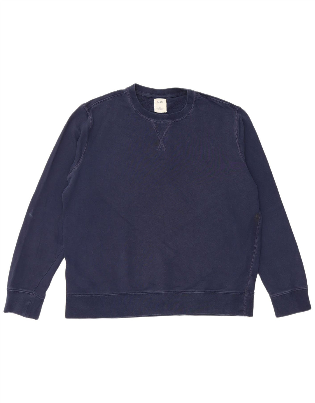MARKS & SPENCER Felpa da uomo Maglione XL Blu navy in cotone