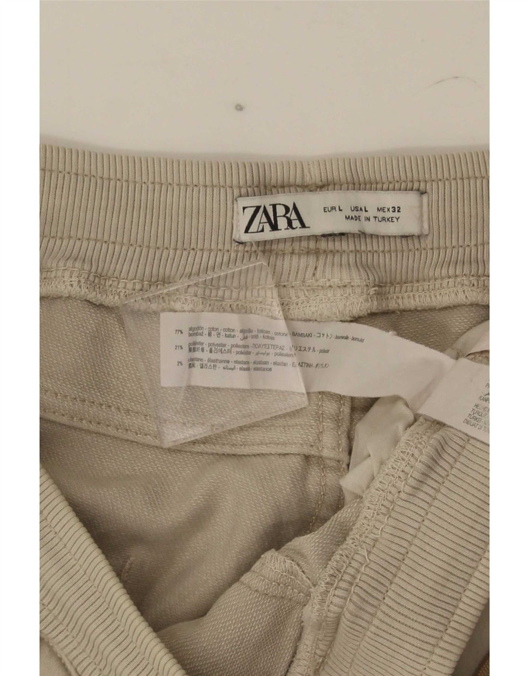 Pantaloncini cargo Zara da uomo grandi W32 in cotone beige