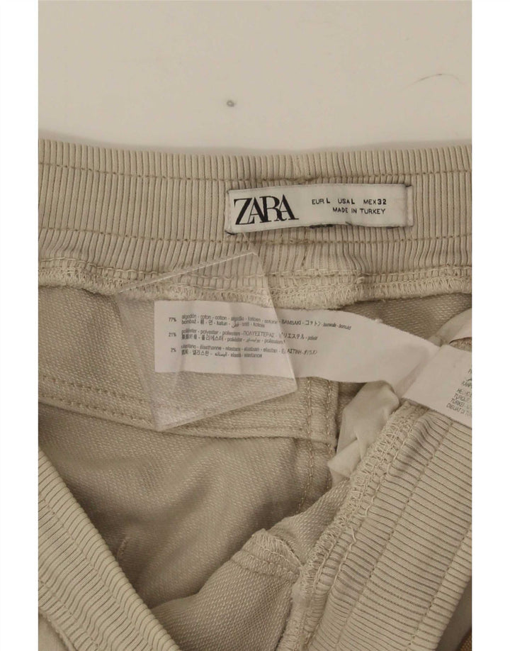 Pantaloncini cargo Zara da uomo grandi W32 in cotone beige