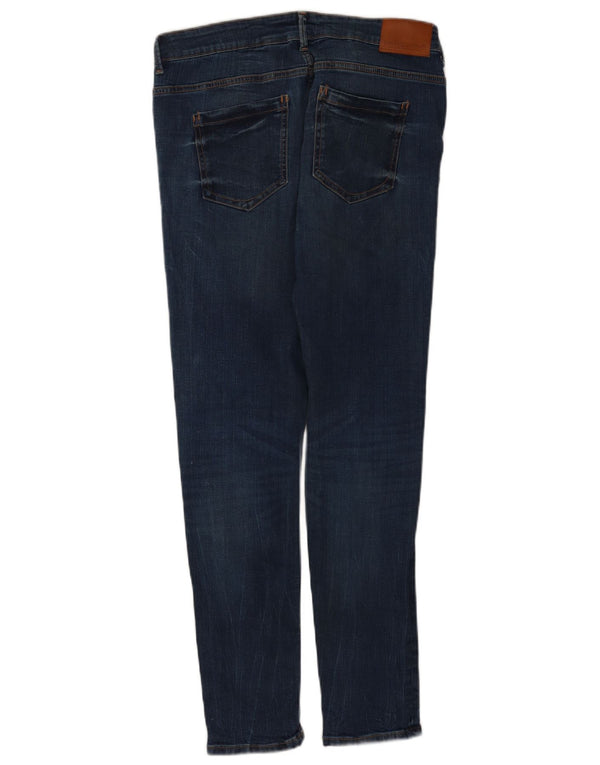 Jeans skinny da donna a vita media Zara EU 42 Large W32 L30 cotone blu navy