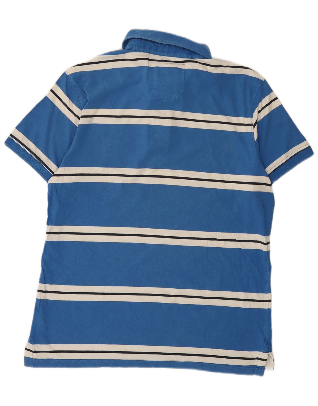 Crew Clothing Polo da uomo in cotone a righe grandi blu