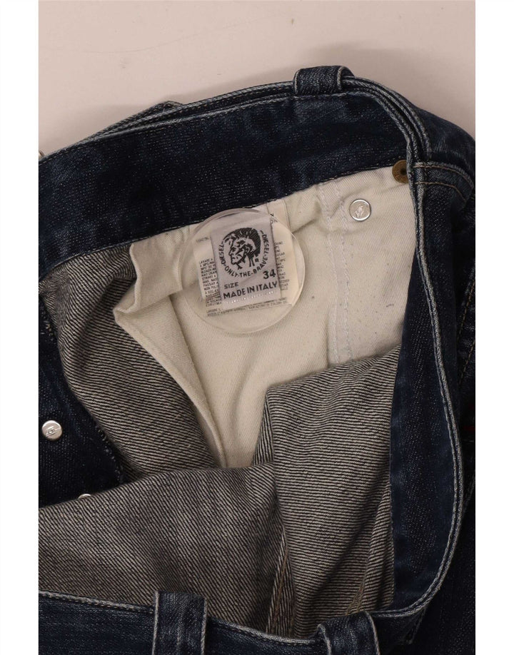 Jeans dritti da uomo Diesel W34 L35 cotone blu navy