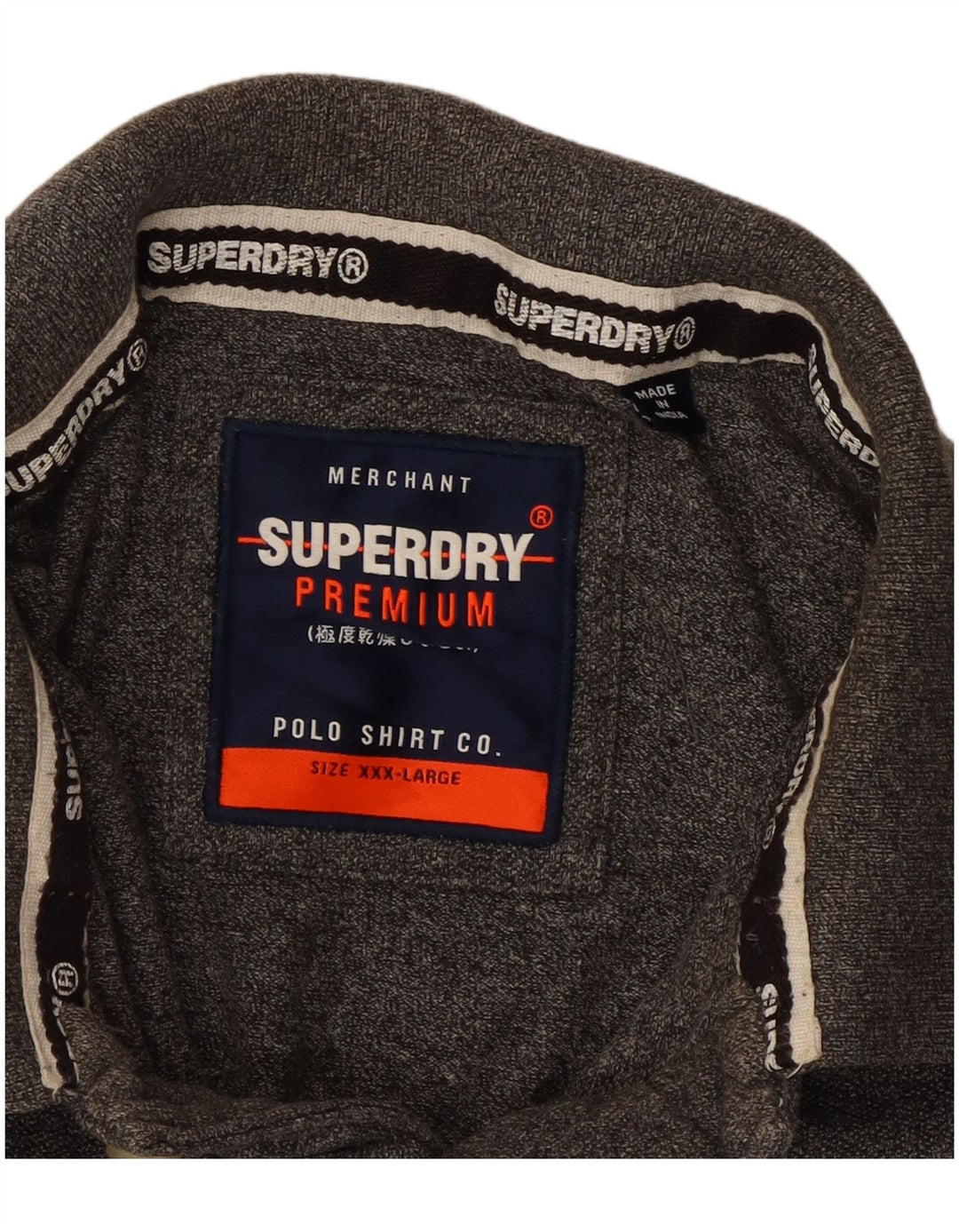 Polo grafica da uomo SUPERDRY 3XL cotone grigio