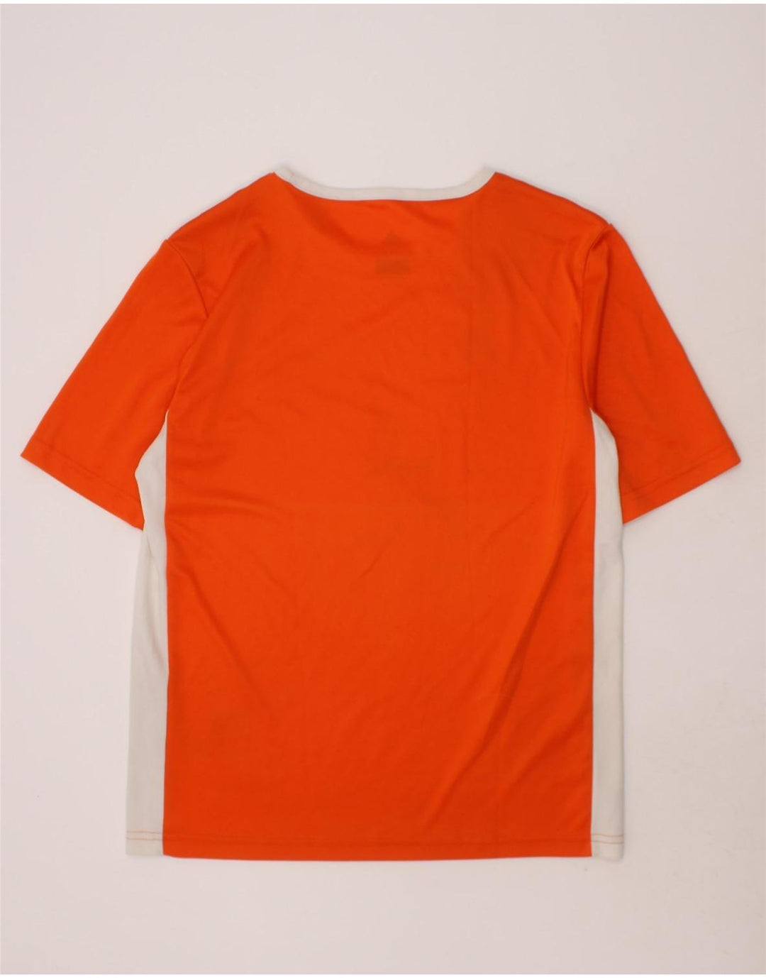 ADIDAS Boys Climalite T-Shirt Top 11-12 Years Orange Colourblock Polyester Vintage Adidas and Second-Hand Adidas from Messina Hembry 