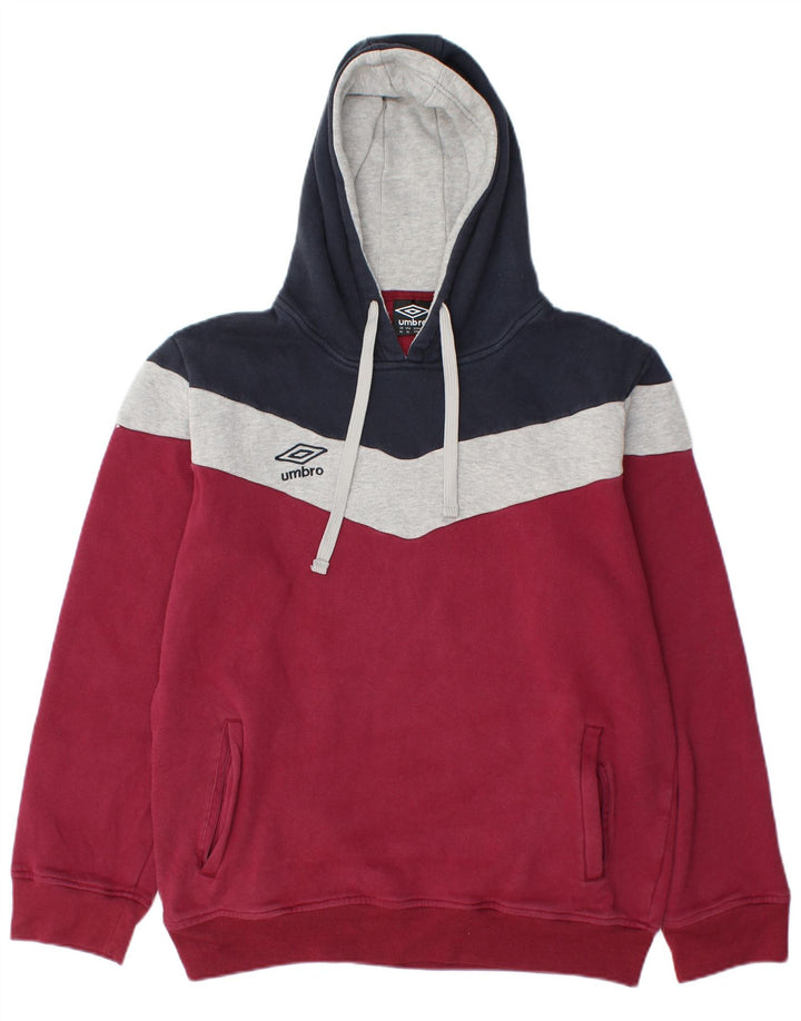 Felpa con cappuccio da uomo UMBRO XL in cotone color block bordeaux