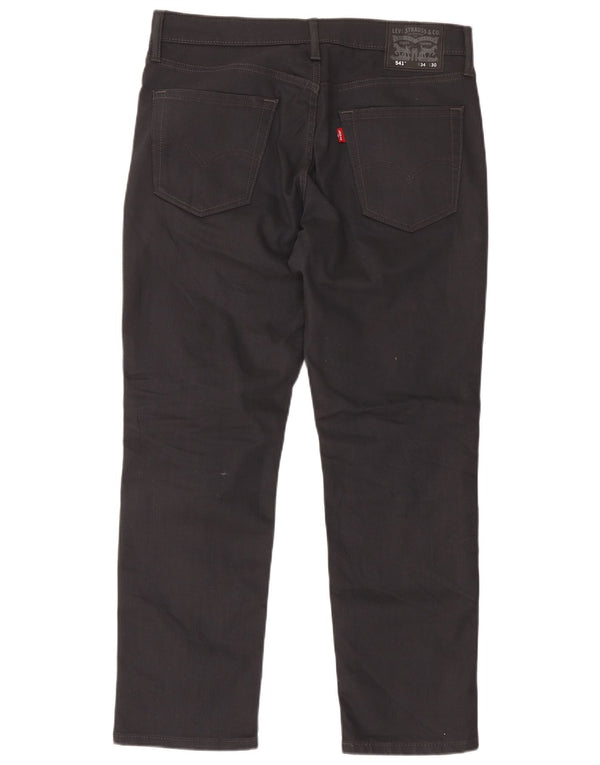 Pantaloni casual affusolati Levi's 541 da donna W34 L30 in cotone grigio