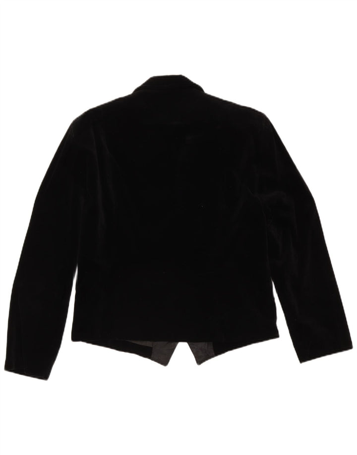 Giacca blazer da donna a 1 bottone in velluto Charlie Chaplin IT 46 grande nera