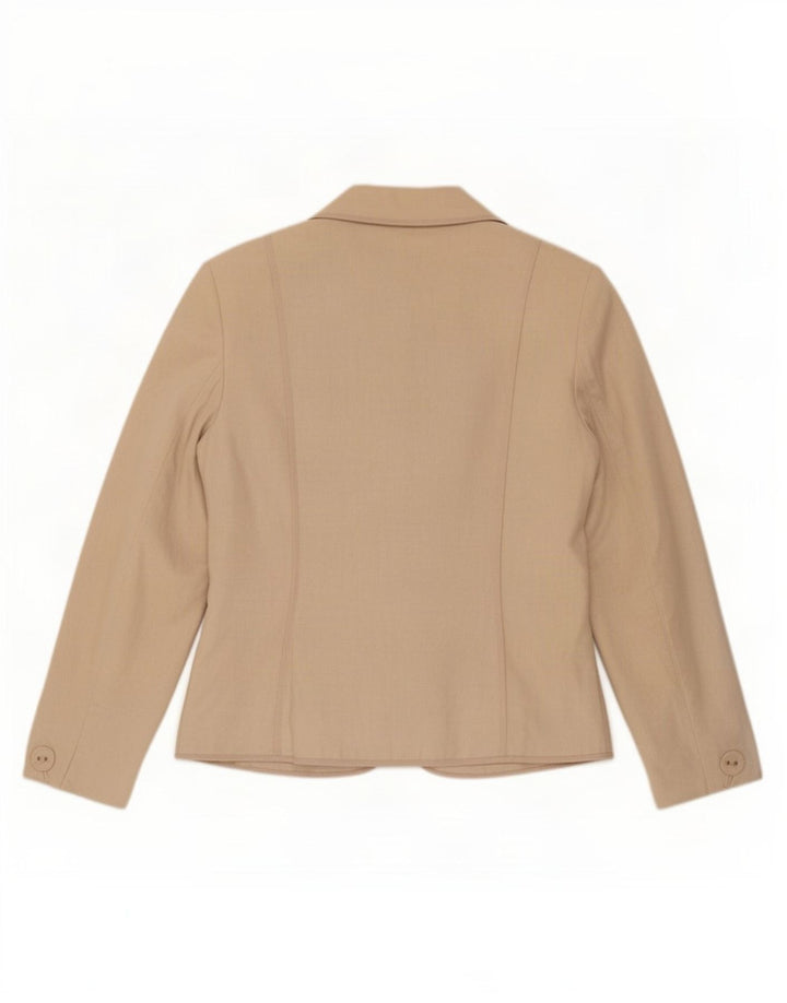 Giacca blazer a 2 bottoni da donna Marks & Spencer UK 12 Lino beige medio