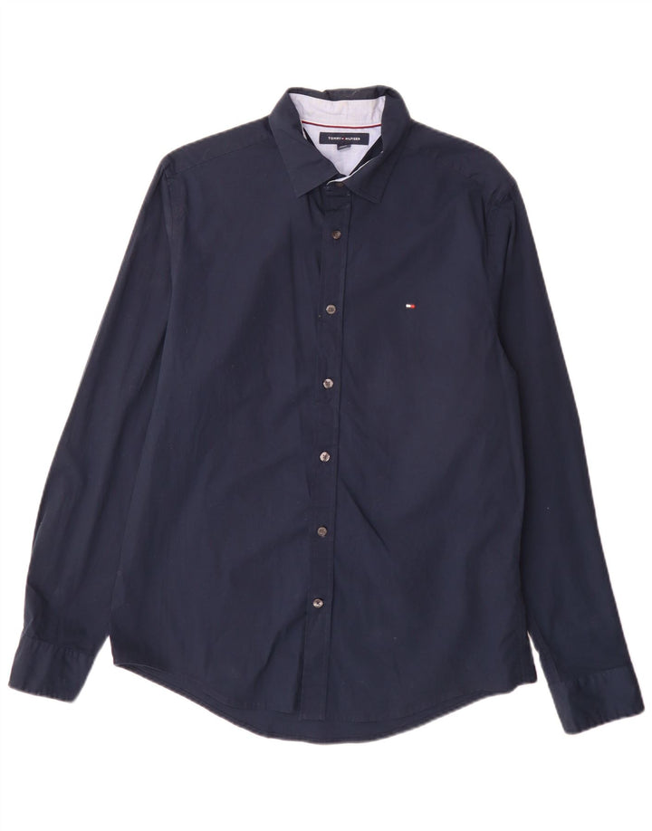 Camicia da uomo Tommy Hilfiger cotone medio blu navy