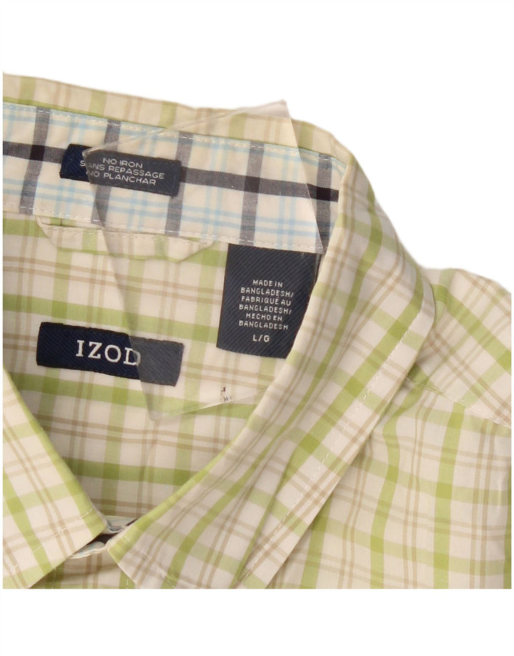 Camicia da uomo a quadri Regular Fit Izod, cotone a quadri verdi grandi
