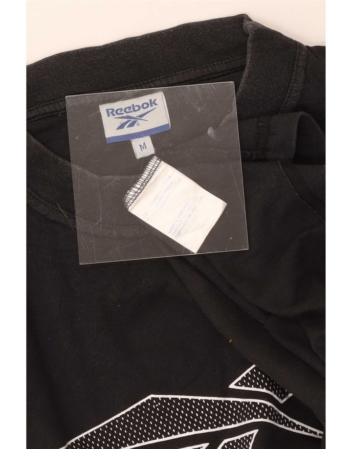 T-shirt grafica da uomo Reebok Top in cotone nero medio