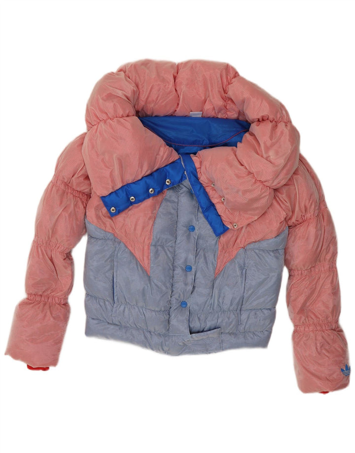 Giacca imbottita da donna Adidas UK 12 Medium Pink Colourblock in poliammide