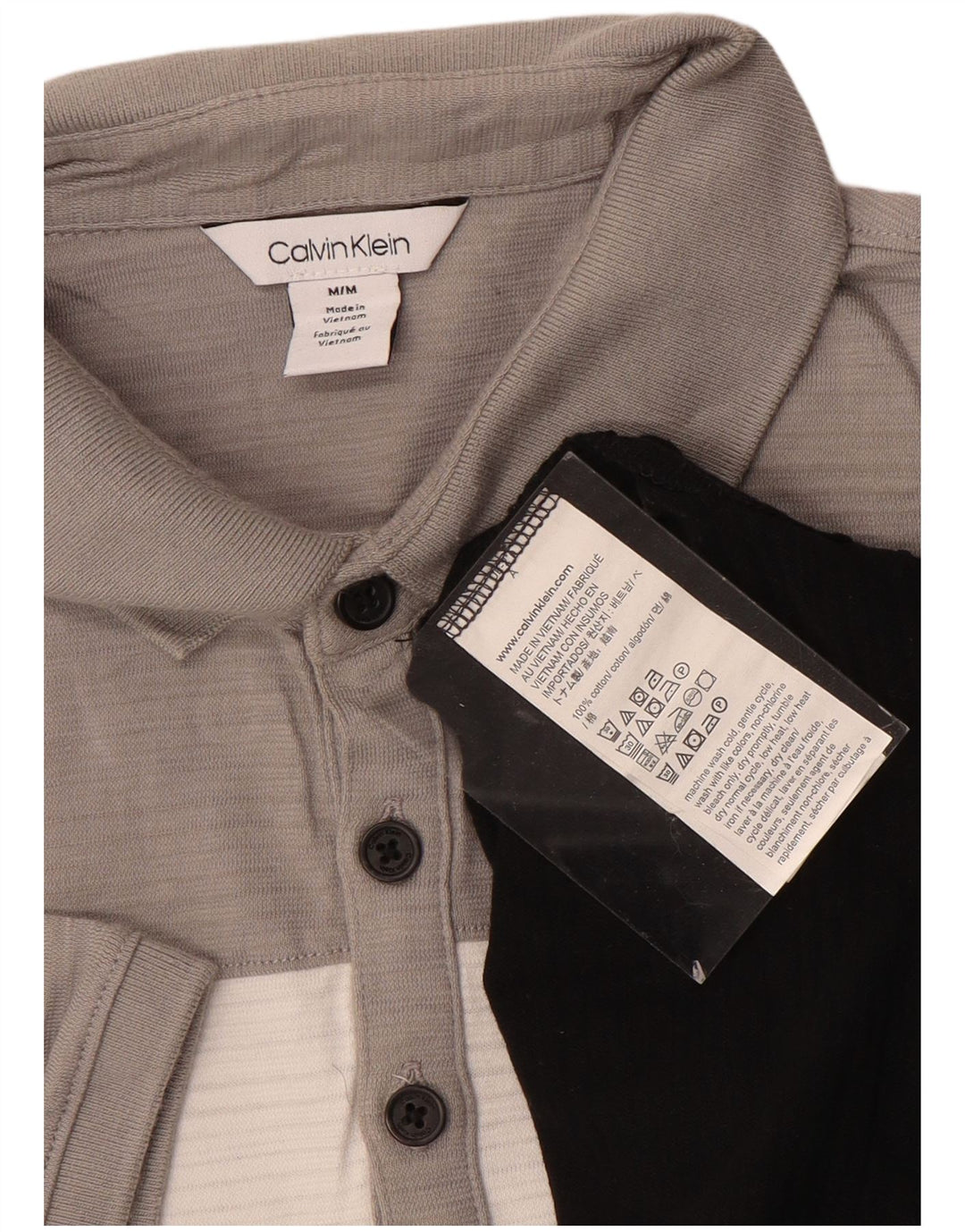 CALVIN KLEIN Polo da uomo in cotone color block medio nero