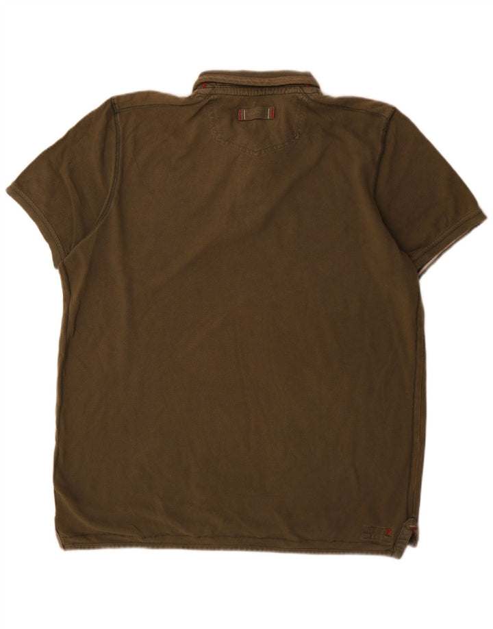 Polo da uomo Fat Face XL in cotone kaki