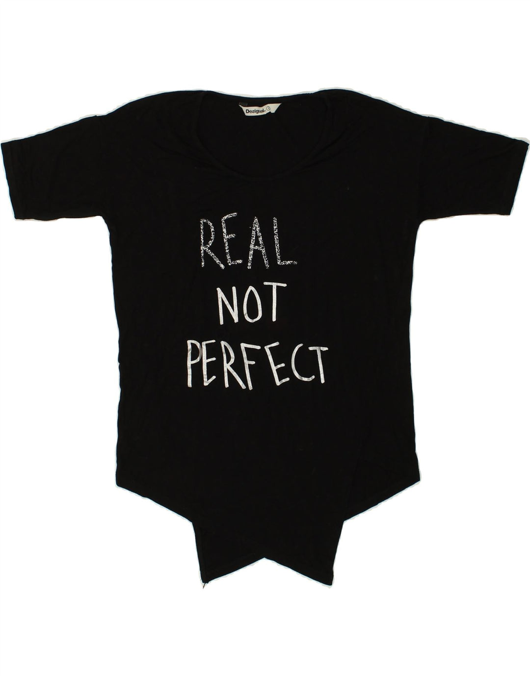 T-shirt grafica da donna DESIGUAL Top UK 10 piccola nera