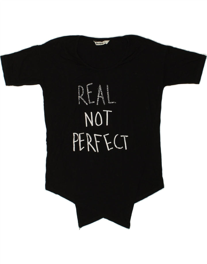 T-shirt grafica da donna DESIGUAL Top UK 10 piccola nera