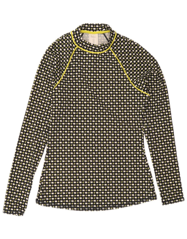 Boden Top da donna a maniche lunghe UK 10 Small Nero floreale in poliammide