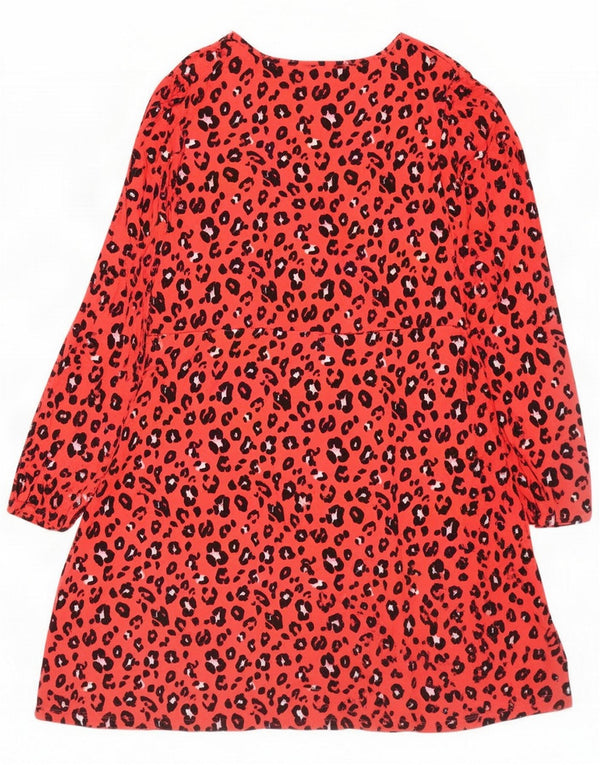 Marks & Spencer Petite Abito a trapezio da donna UK 18 XL Rosso Stampa animalier