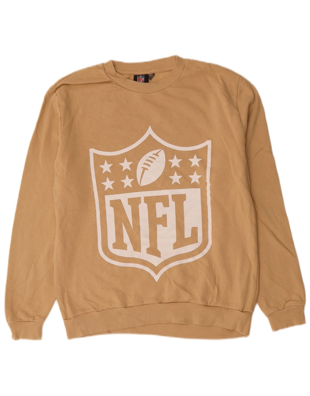 Felpa con grafica da donna NFL Maglione UK 14 Cotone beige medio