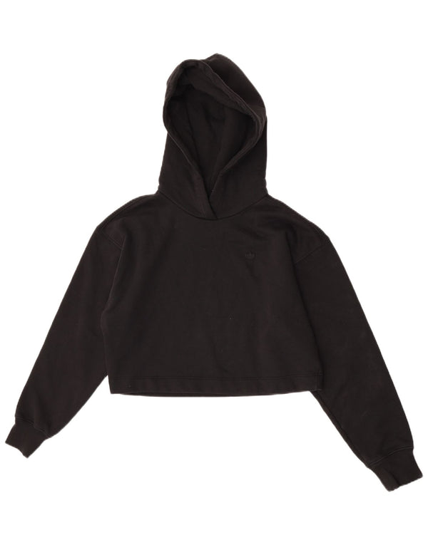 Maglione con cappuccio oversize corto da donna Adidas UK 6 XS Nero