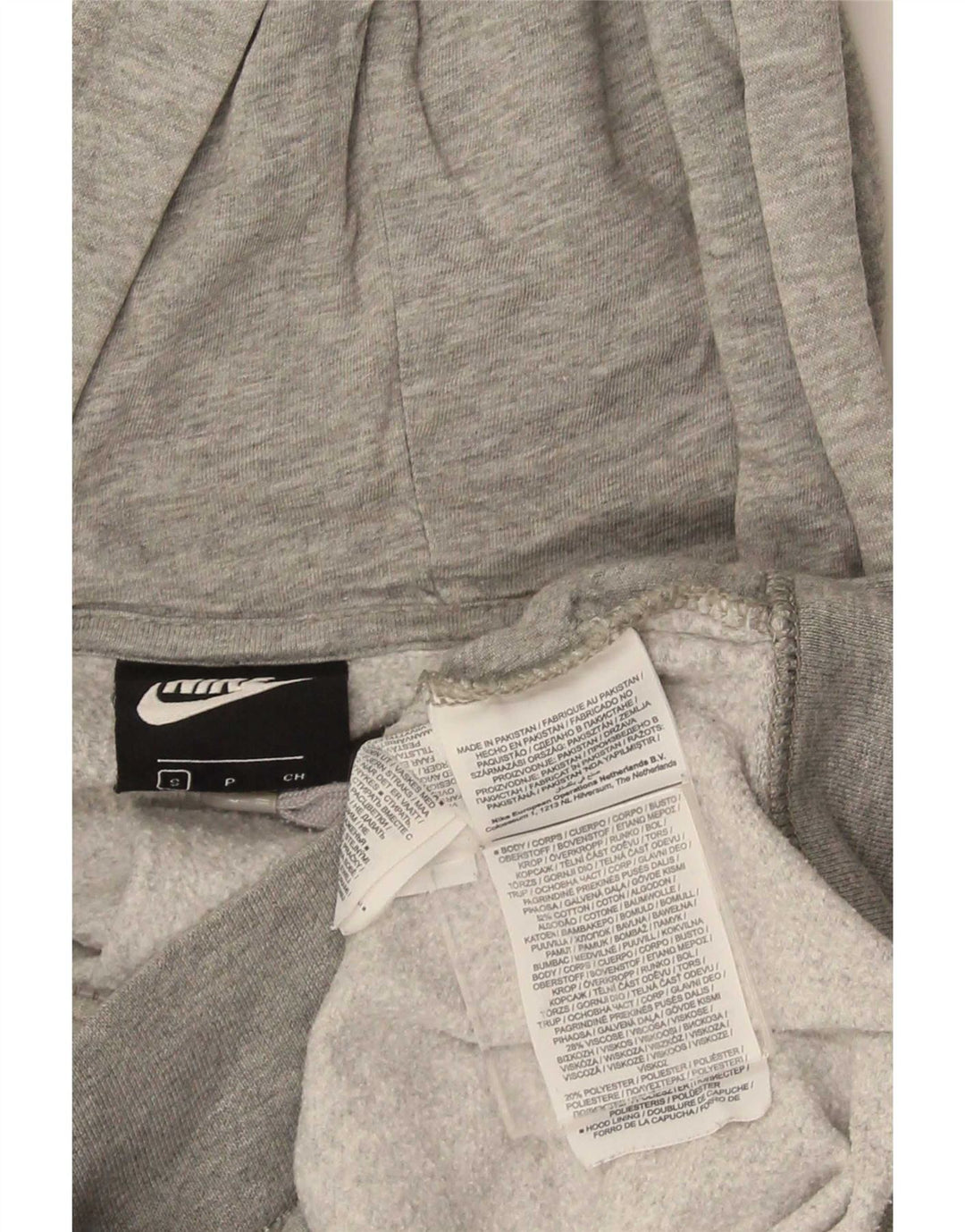 Maglione con cappuccio e zip oversize da donna Nike UK 10 piccolo cotone grigio