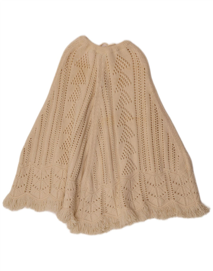Maglione poncho da donna Sisley taglia unica in lana bianca