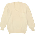 VINTAGE Womens V-Neck Jumper Sweater UK 16 Large Beige Vintage Vintage and Second-Hand Vintage from Messina Hembry 