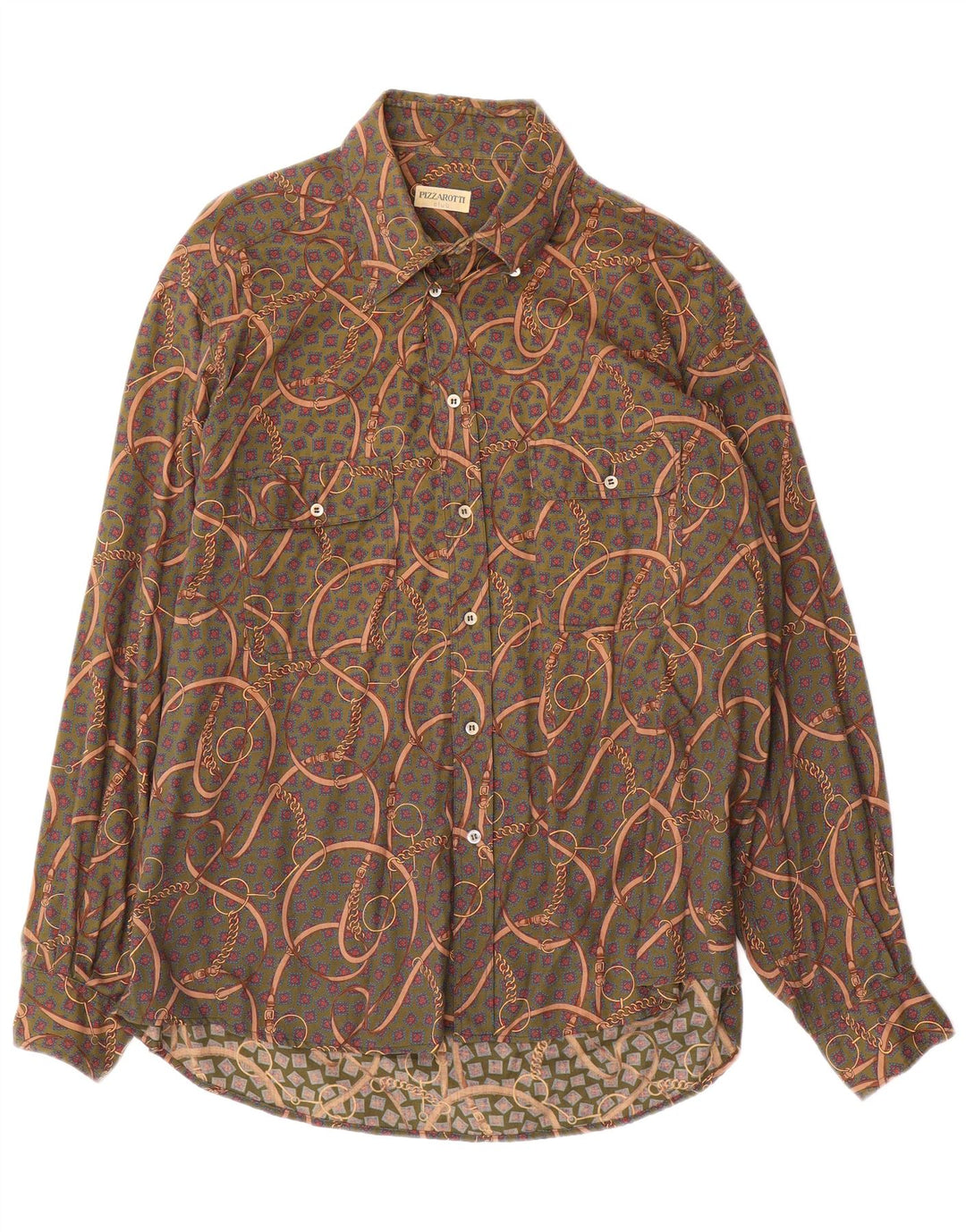 Camicia da uomo con motivo astratto Pizzarotti XL verde