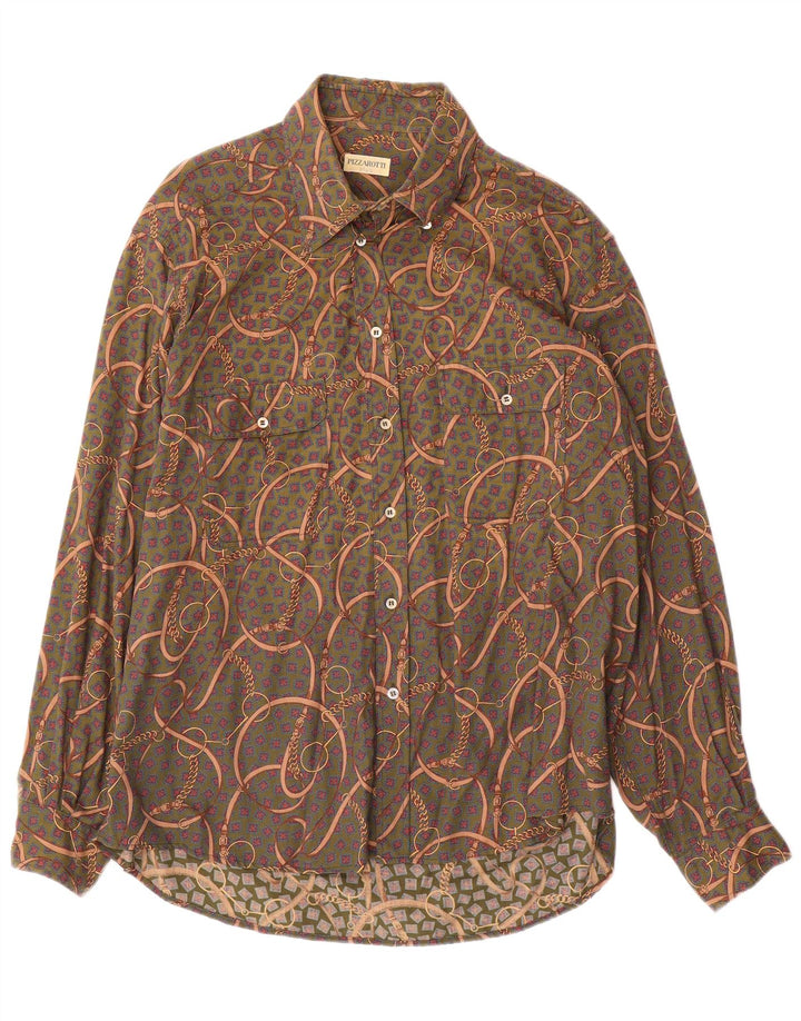 Camicia da uomo con motivo astratto Pizzarotti XL verde