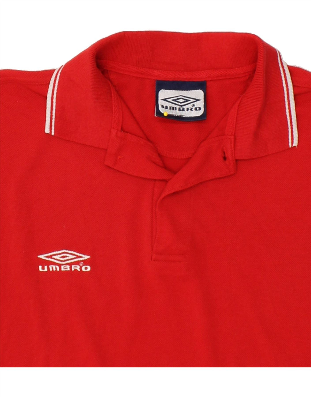 UMBRO Mens Polo Shirt UK 41/43 Large Red Cotton Vintage Umbro and Second-Hand Umbro from Messina Hembry 
