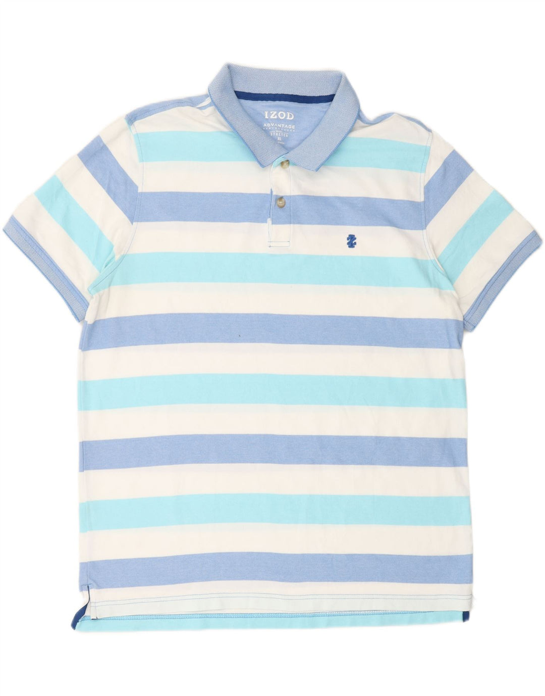 IZOD Mens Polo Shirt XL White Striped Vintage Izod and Second-Hand Izod from Messina Hembry 