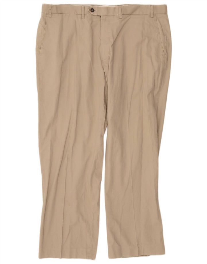 Pantaloni da abito dritti da uomo Marks & Spencer W40 L29 in cotone beige