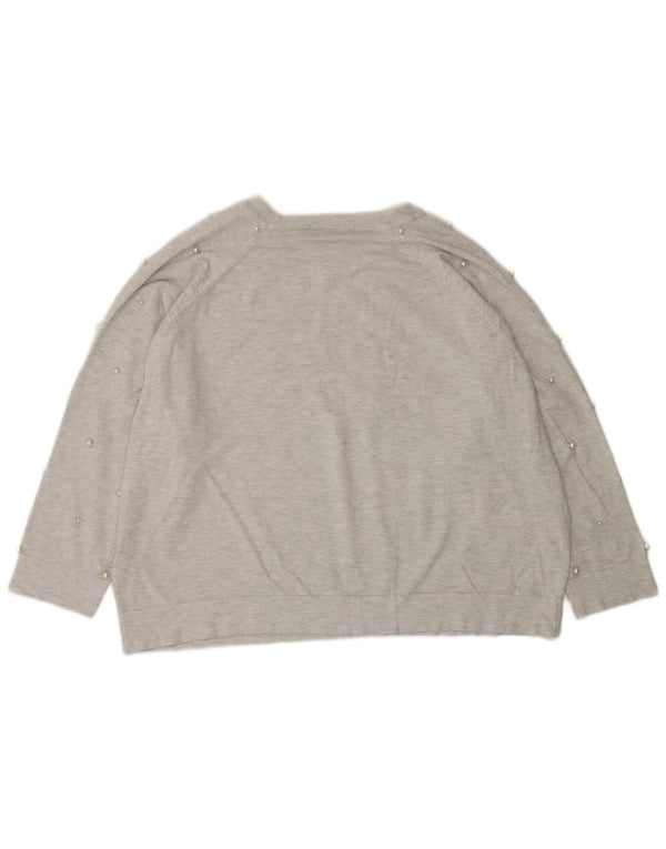 Maglione ZARA da donna oversize con scollo a barca UK 14 Grigio medio