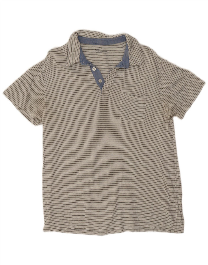 Polo da uomo Gap in cotone gessato bianco medio