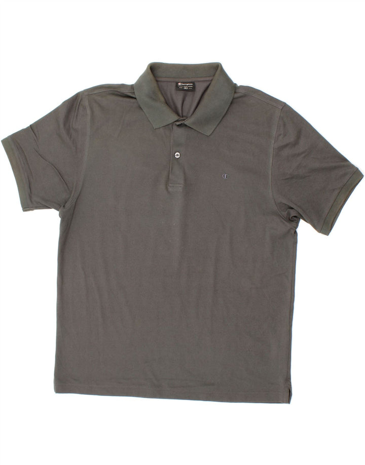 CHAMPION Mens Polo Shirt Large Grey Cotton Vintage Champion and Second-Hand Champion from Messina Hembry 