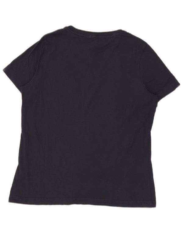T-shirt grafica da donna Tommy Hilfiger Top UK 14 cotone blu navy medio