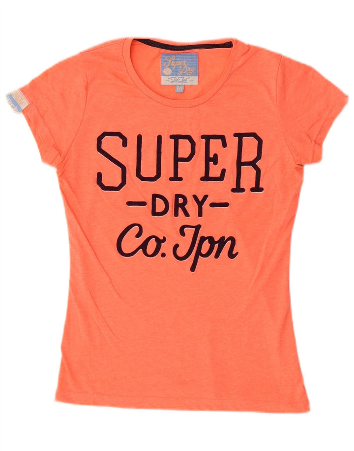 T-shirt grafica da donna Superdry Top UK 12 cotone arancione medio