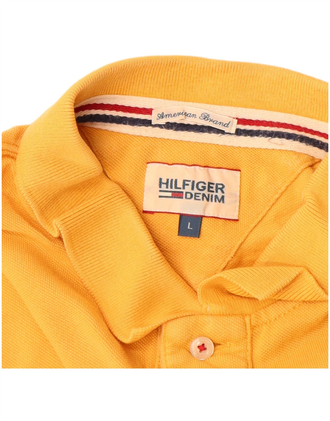 Polo da uomo Tommy Hilfiger grande in cotone giallo