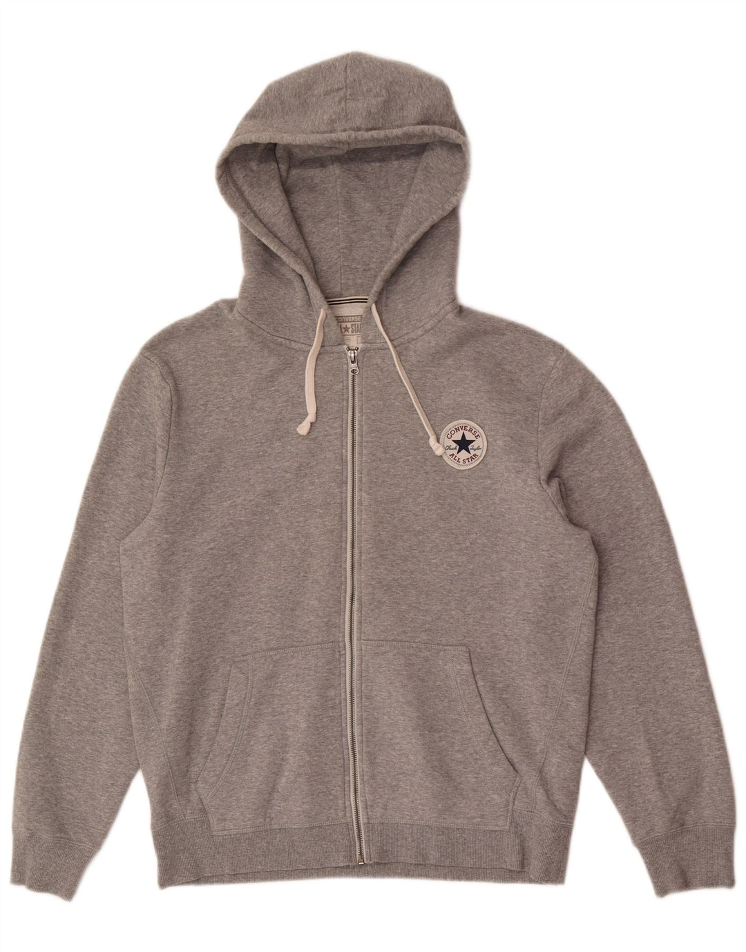 Maglione con cappuccio e zip Converse da uomo Chuck Taylor in cotone chiazzato grigio medio